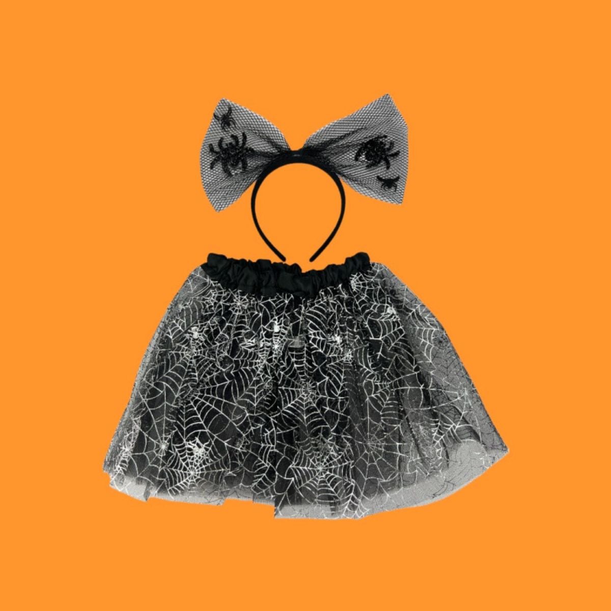 Tutu toile d'araignée argenté et serre-tête