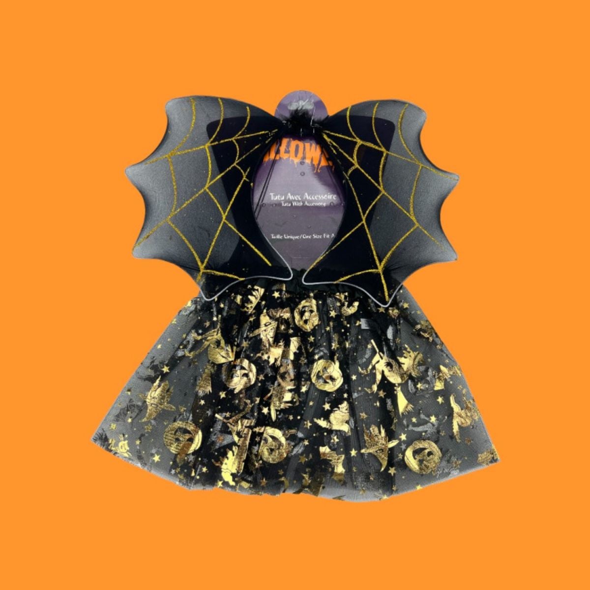 Tutu motifs dorés et ailes dorées