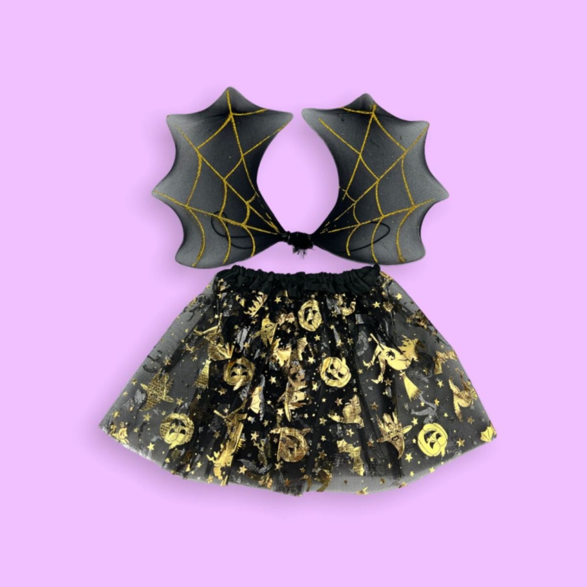 Tutu motifs dorés et ailes dorées