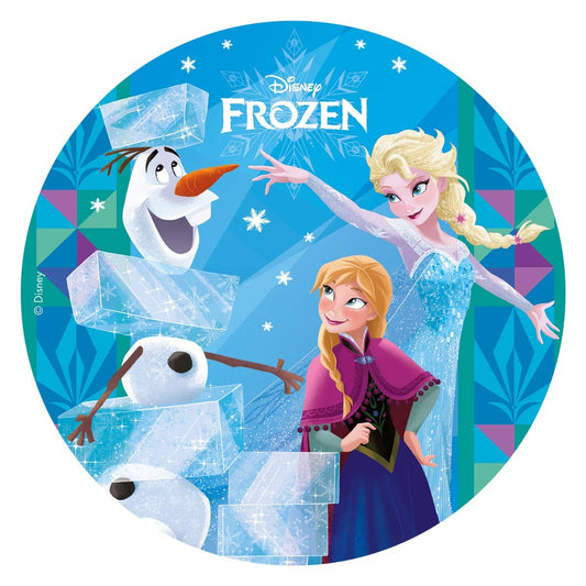 Disque comestible 20cm sans sucre - Reine des Neiges