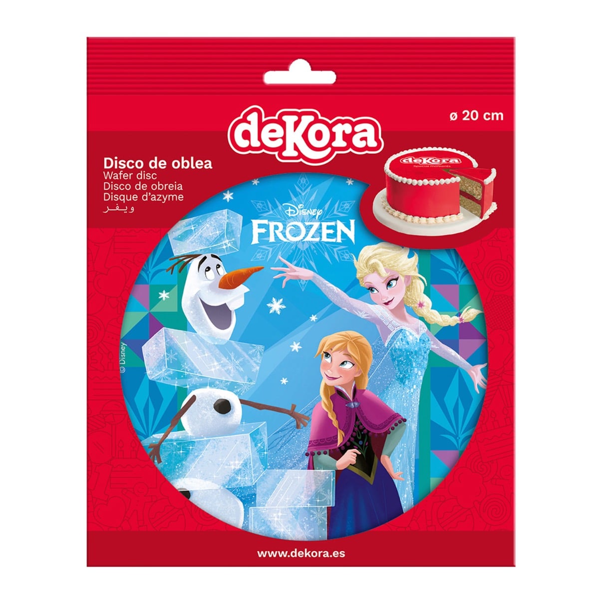 Disque comestible 20cm sans sucre - Reine des Neiges
