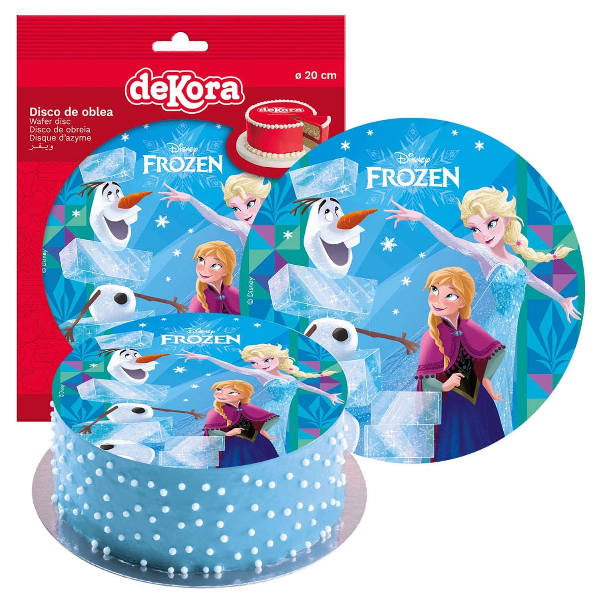 Disque comestible 20cm sans sucre - Reine des Neiges