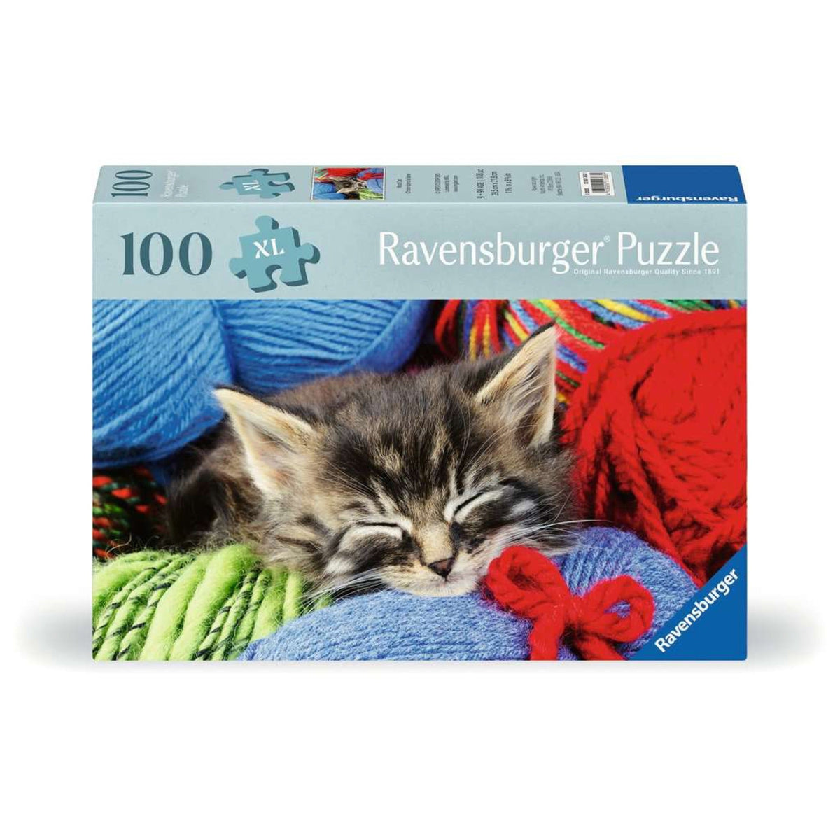 100-teiliges Puzzle - Kätzchen in der Wolle