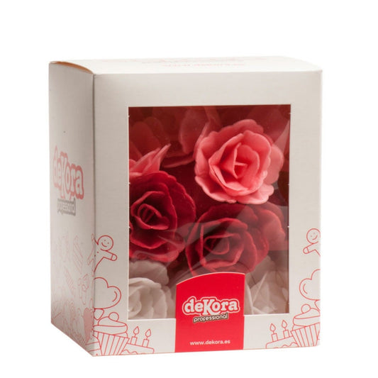 Roses en azyme rouge, rose et blanc (36pcs)