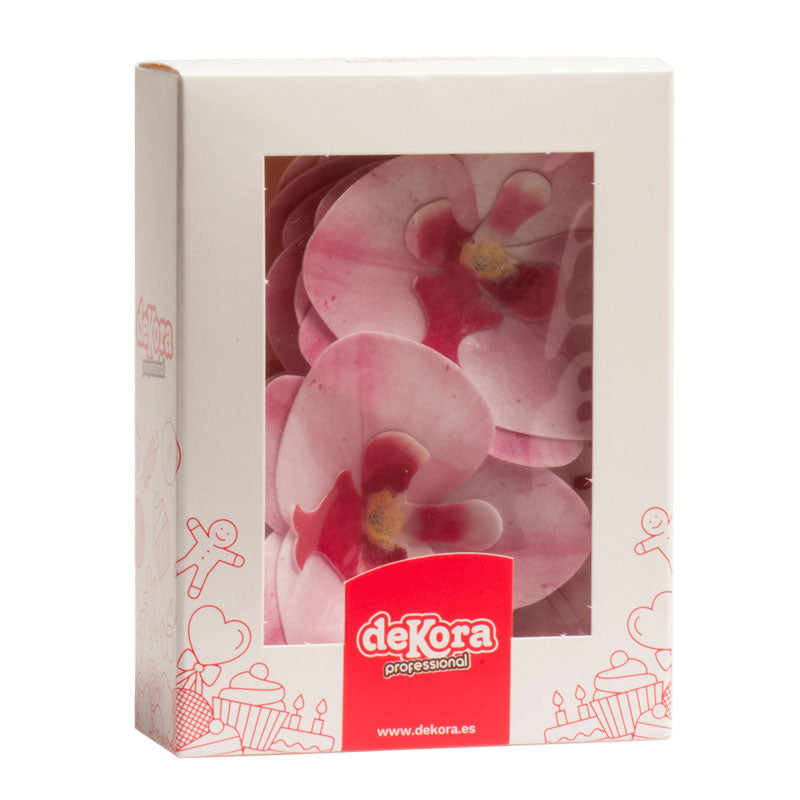 Décos comestibles - Orchidee Rose 8.5cm - 7.5cm (10pcs)