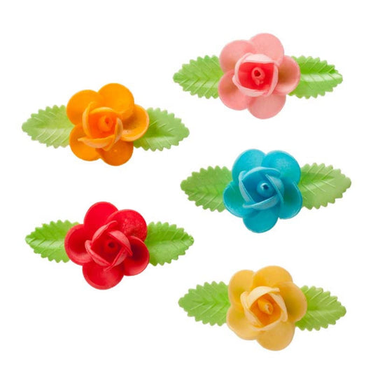 Roses en azyme avec feuilles (50pcs)