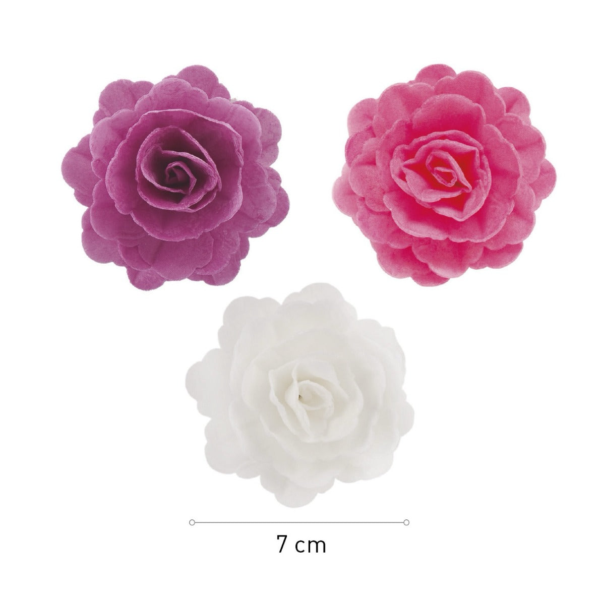 Roses en azyme violet, rose et blanc (15pcs)