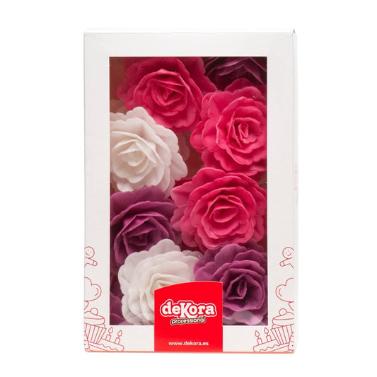 Roses en azyme violet, rose et blanc (15pcs)
