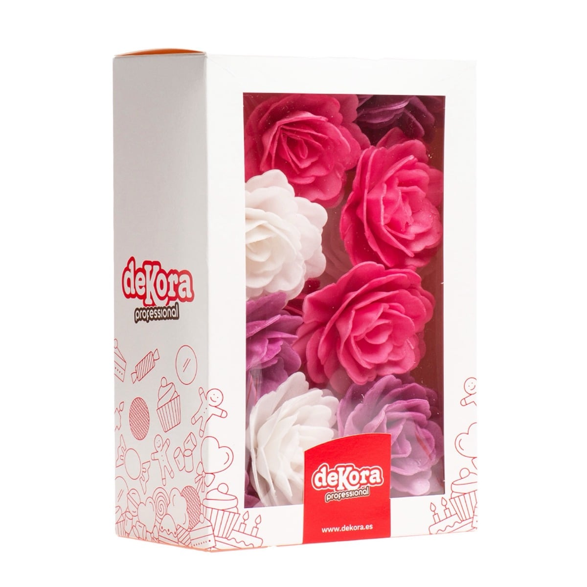 Roses en azyme violet, rose et blanc (15pcs)