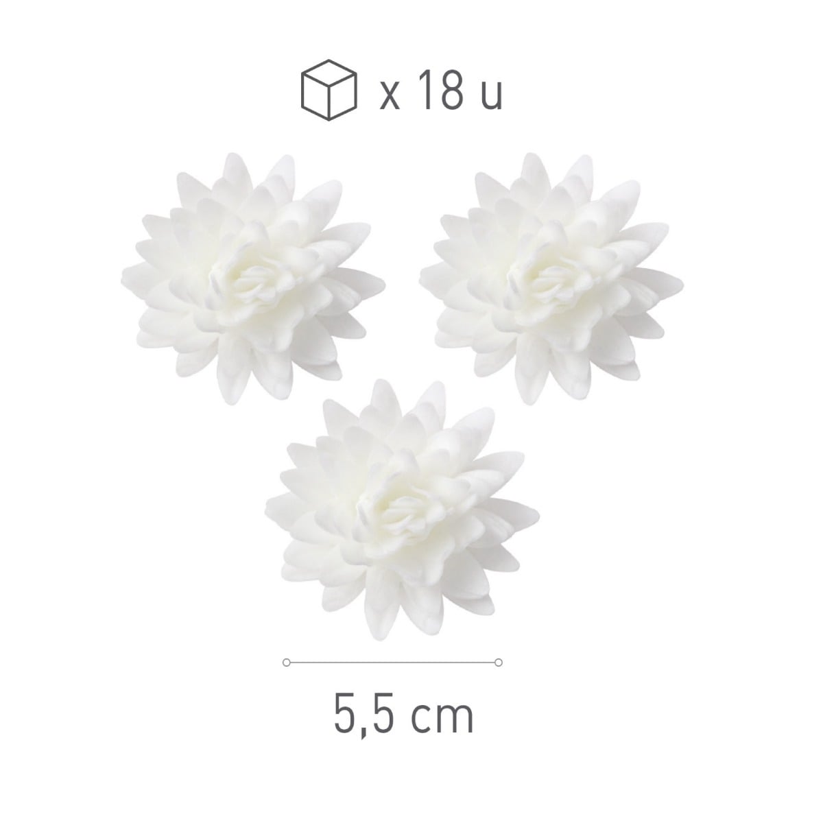 Fleurs Blanches Ø5.5cm (18pcs)