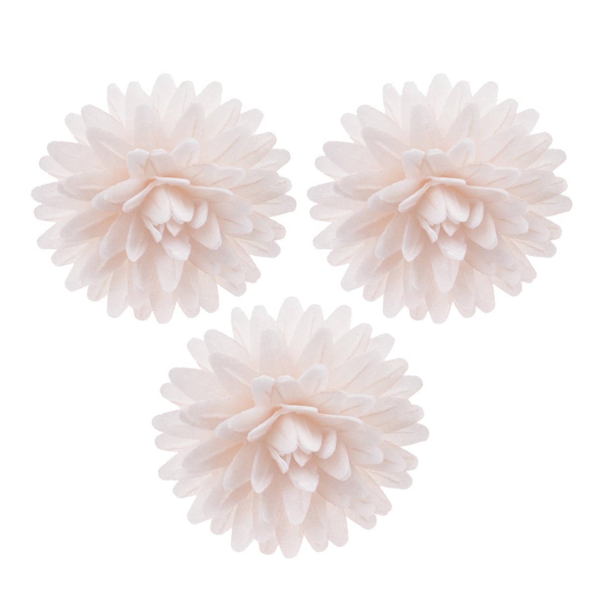 Décos comestibles - Pompons Fleurs Blancs 4.5cm (12pcs)