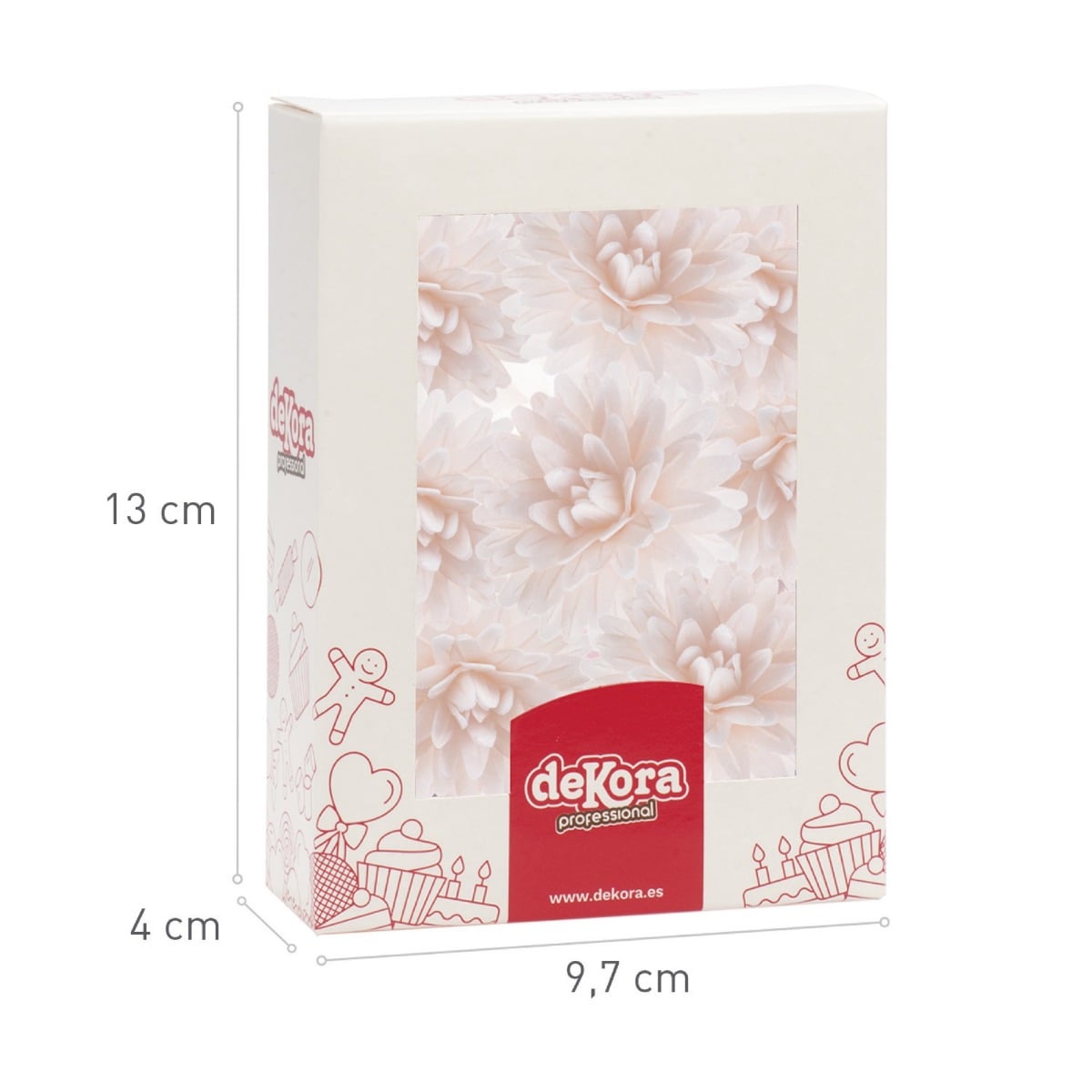 Décos comestibles - Pompons Fleurs Blancs 4.5cm (12pcs)