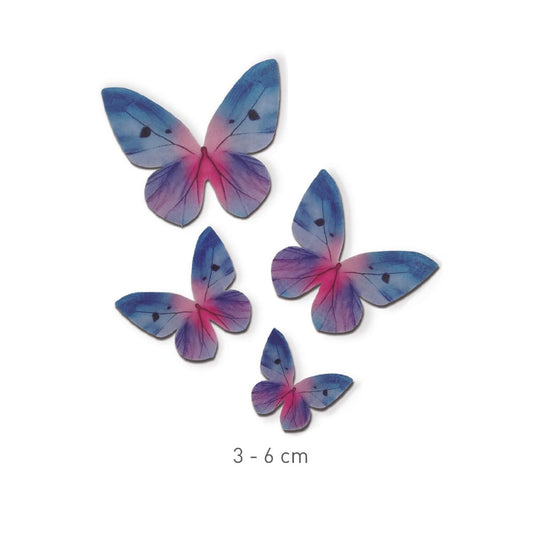 Décos comestibles - Papillons Tons Bleu (79pcs)