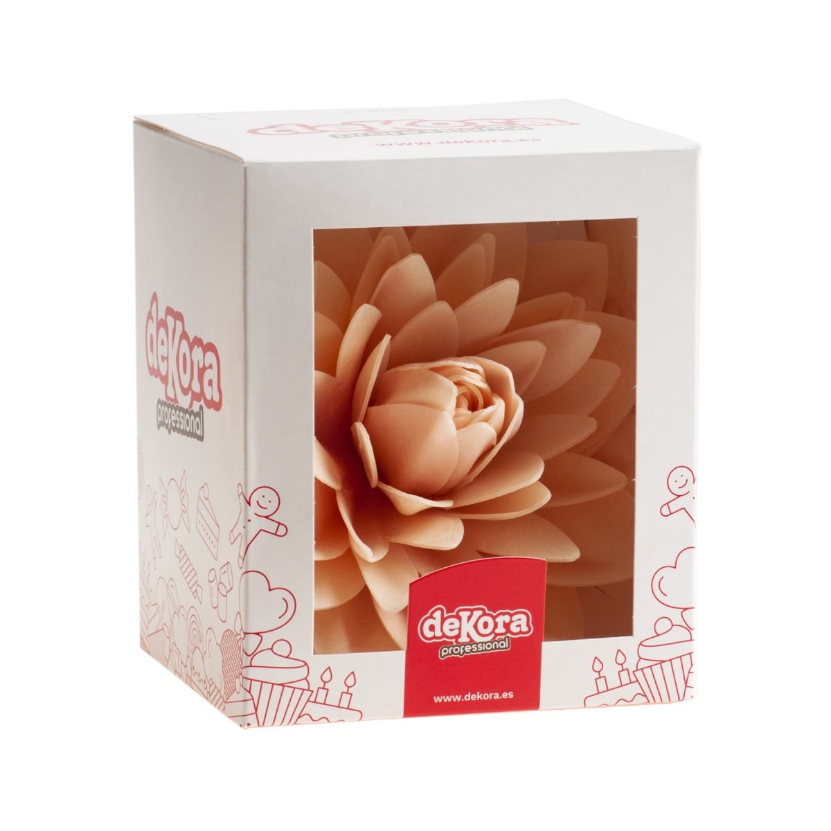 Dahlia en azyme géante Ø12.5cm - Pêche