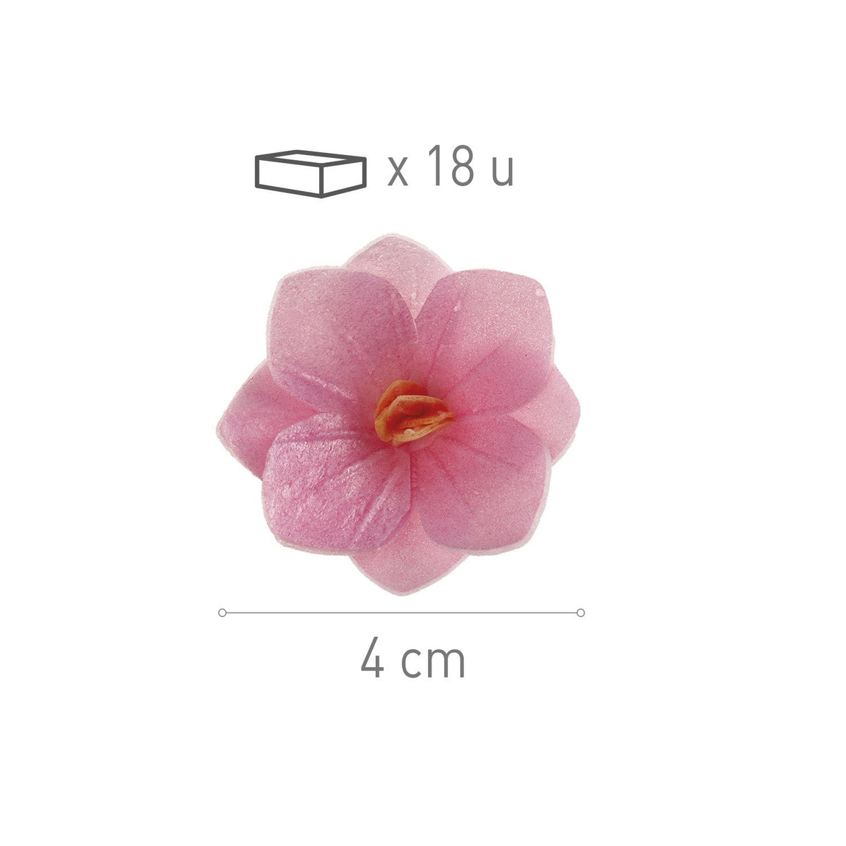 Fleurs en azyme roses (4cm, 18 pièces)