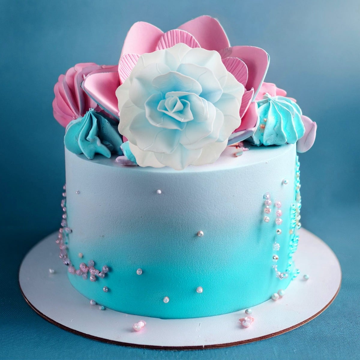Fleur Rose Bleue géante 12.5cm
