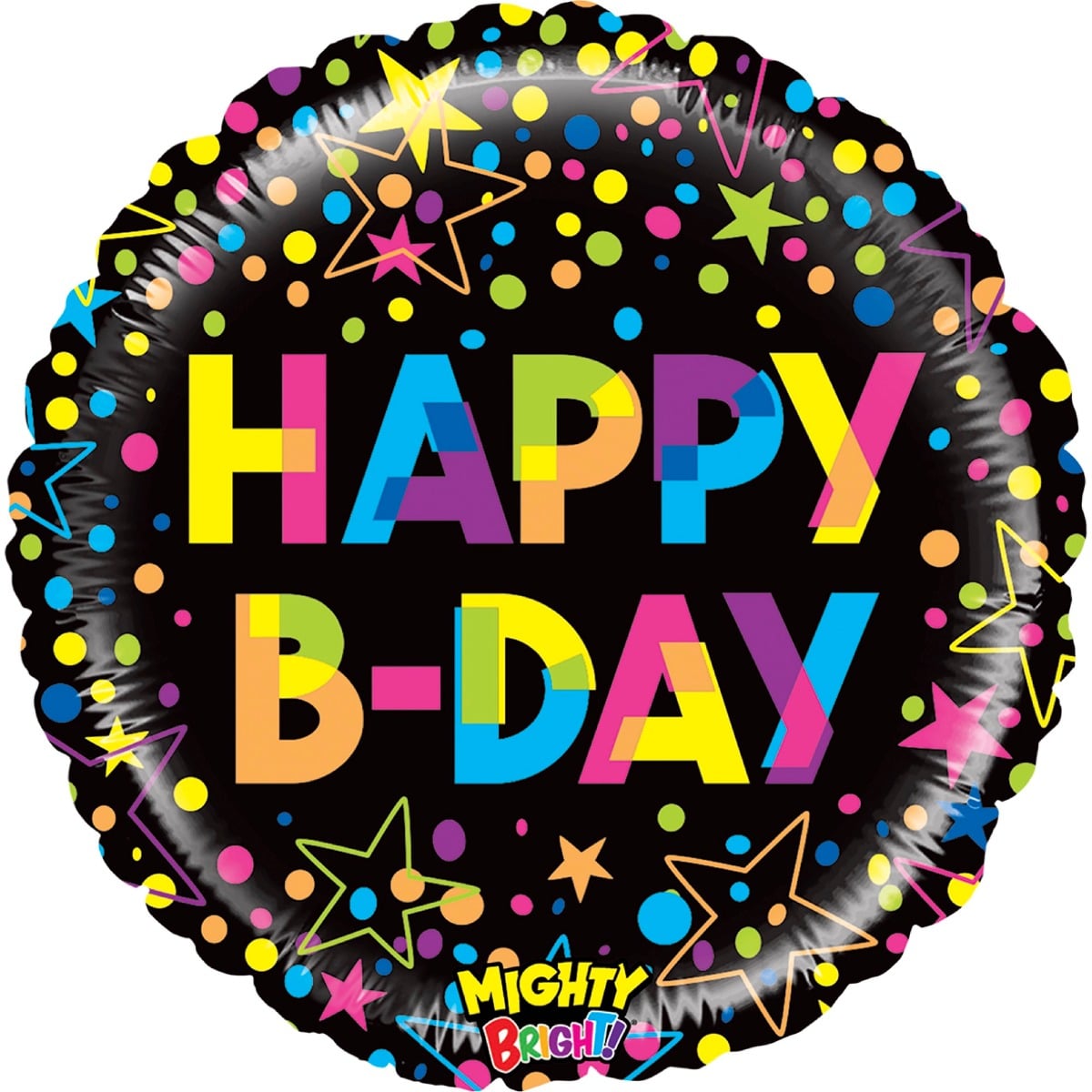 Ballon Alu - Happy B-Day Coloré (53cm)
