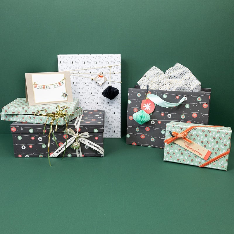 Sac cadeau M - Guirlandes de noël