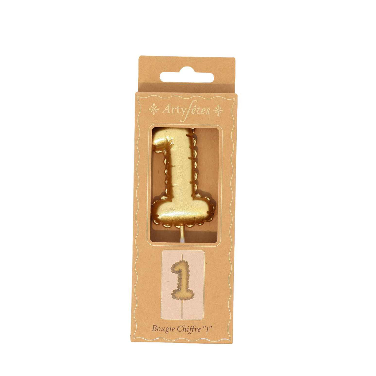 Bougie Chiffre Effet Ballon - Or (8cm)