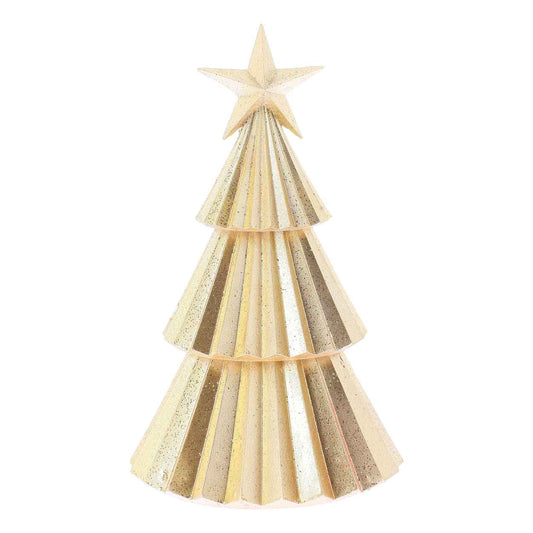 Sapin avec étoile en résine - Paillettes Or (21,5cm)