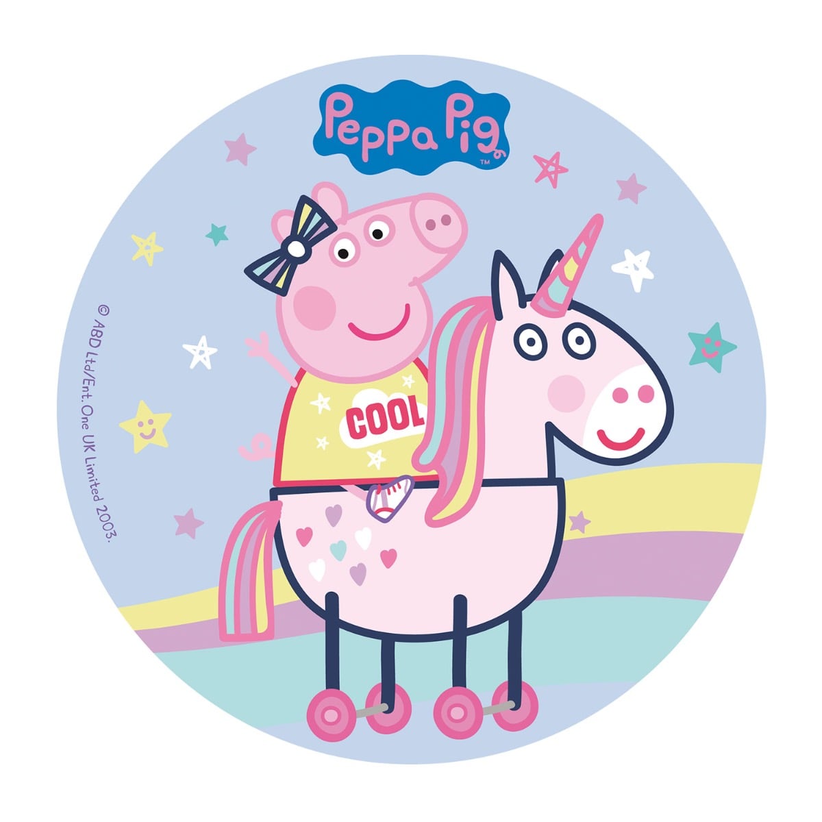 Disque comestible 20cm sans sucre - PeppaPig Licorne