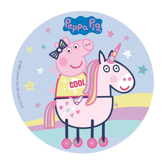 Disque comestible 20cm sans sucre - PeppaPig Licorne