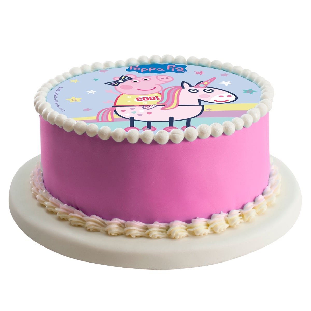 Disque comestible 20cm sans sucre - PeppaPig Licorne