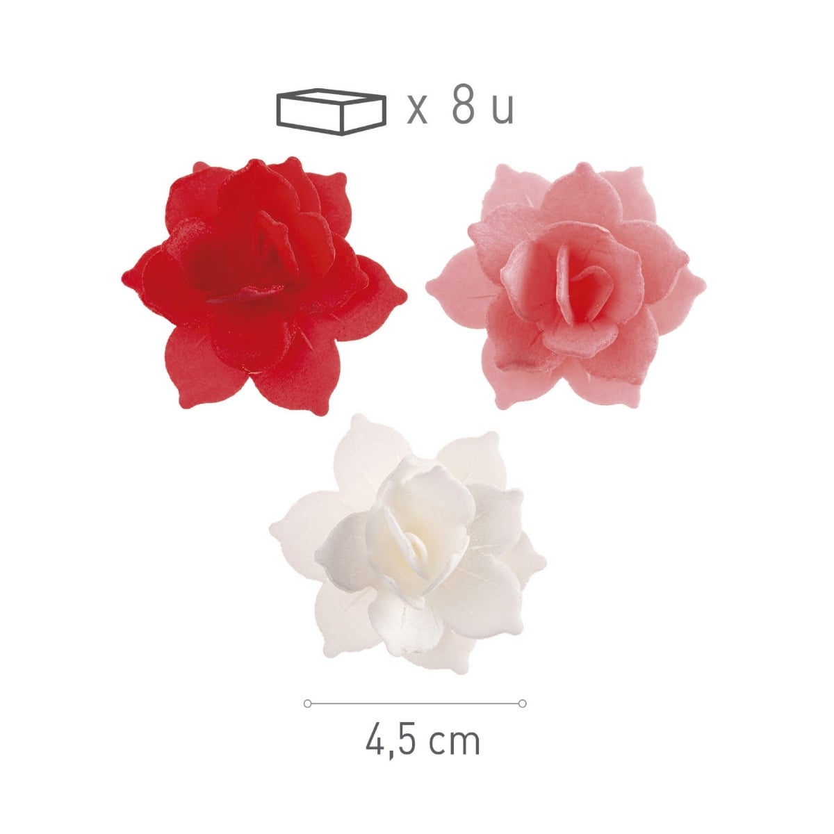 Mini Nénuphars Rouge/Rose 4.5cm (8pcs)