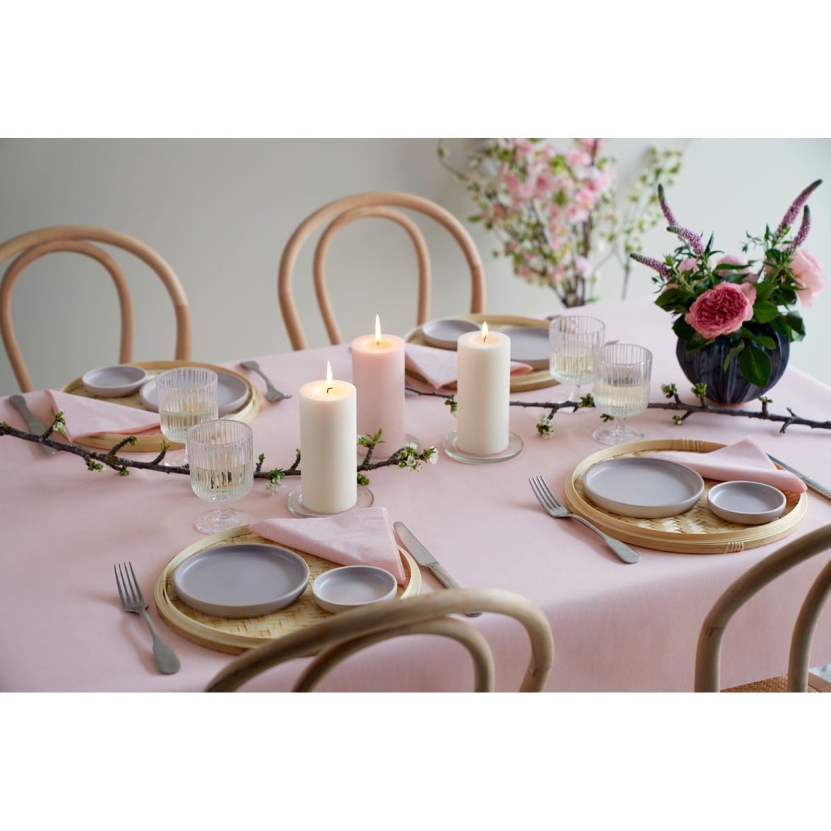 Serviettes Rose Tendre 33x33cm 3 plis (20pcs)