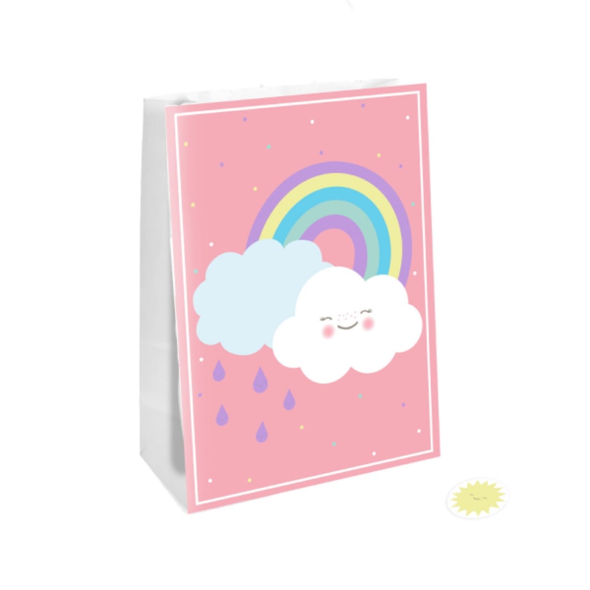 Sachets en papier - Arc-en-ciel et nuage (4 pièces)