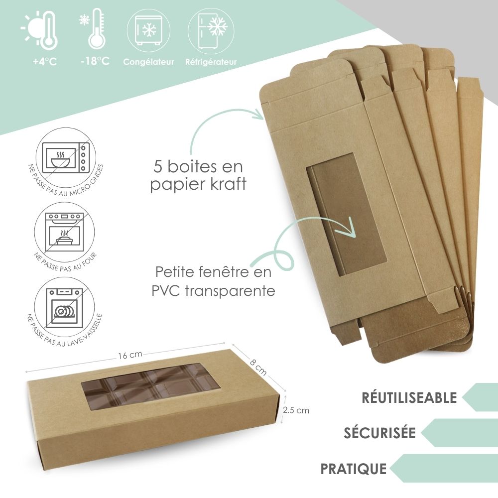 ScrapCooking Boîtes pour tablettes de chocolat (5 pièces)