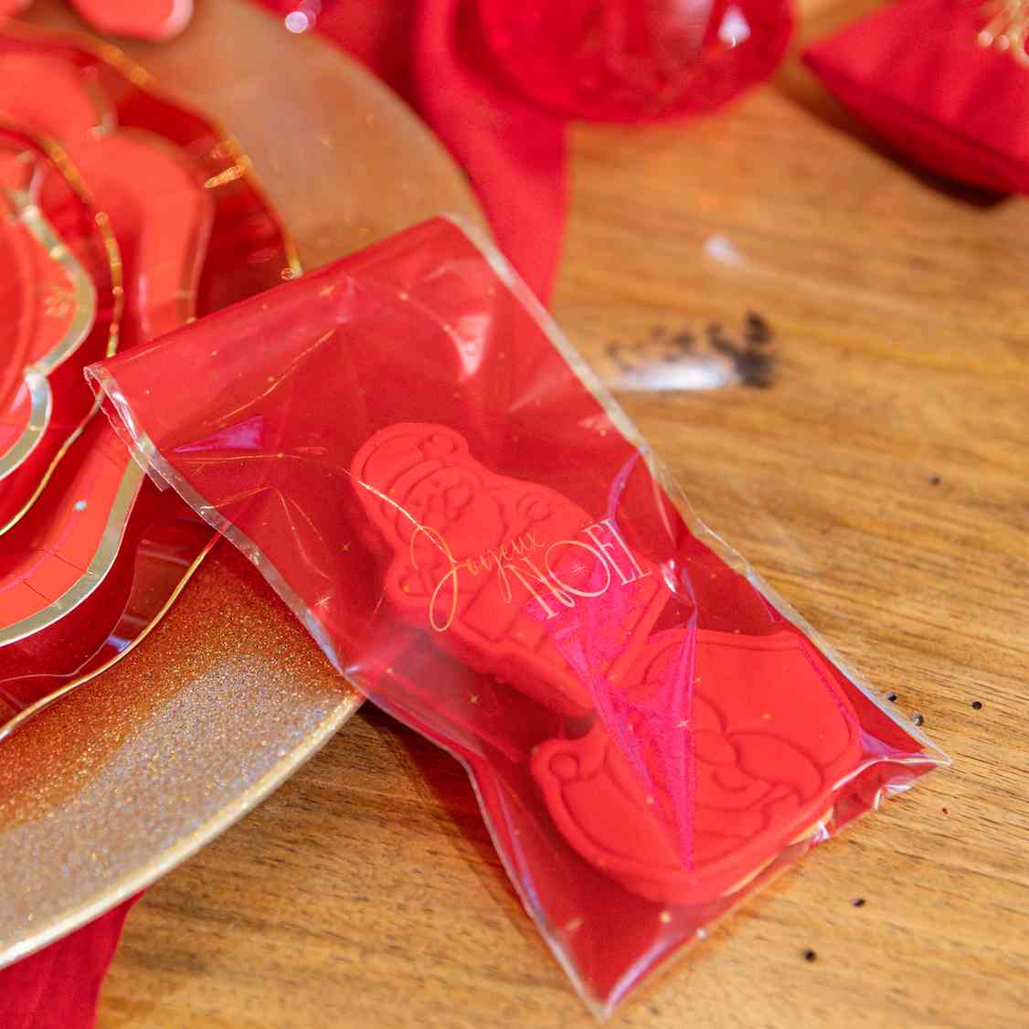 Sachets alimentaires de Noël à fermeture adhésive 8,5x16cm (10pcs)