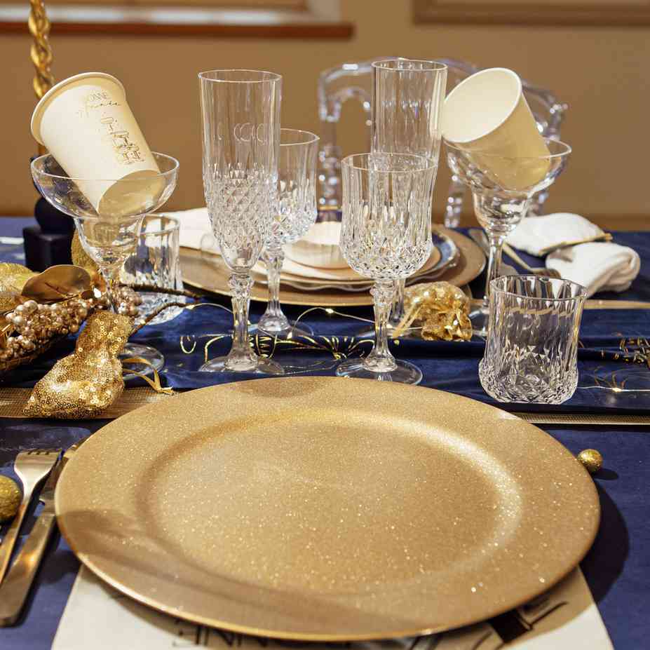 Sous-assiette réutilisable Éclat - Paillettes Or (Ø33cm)