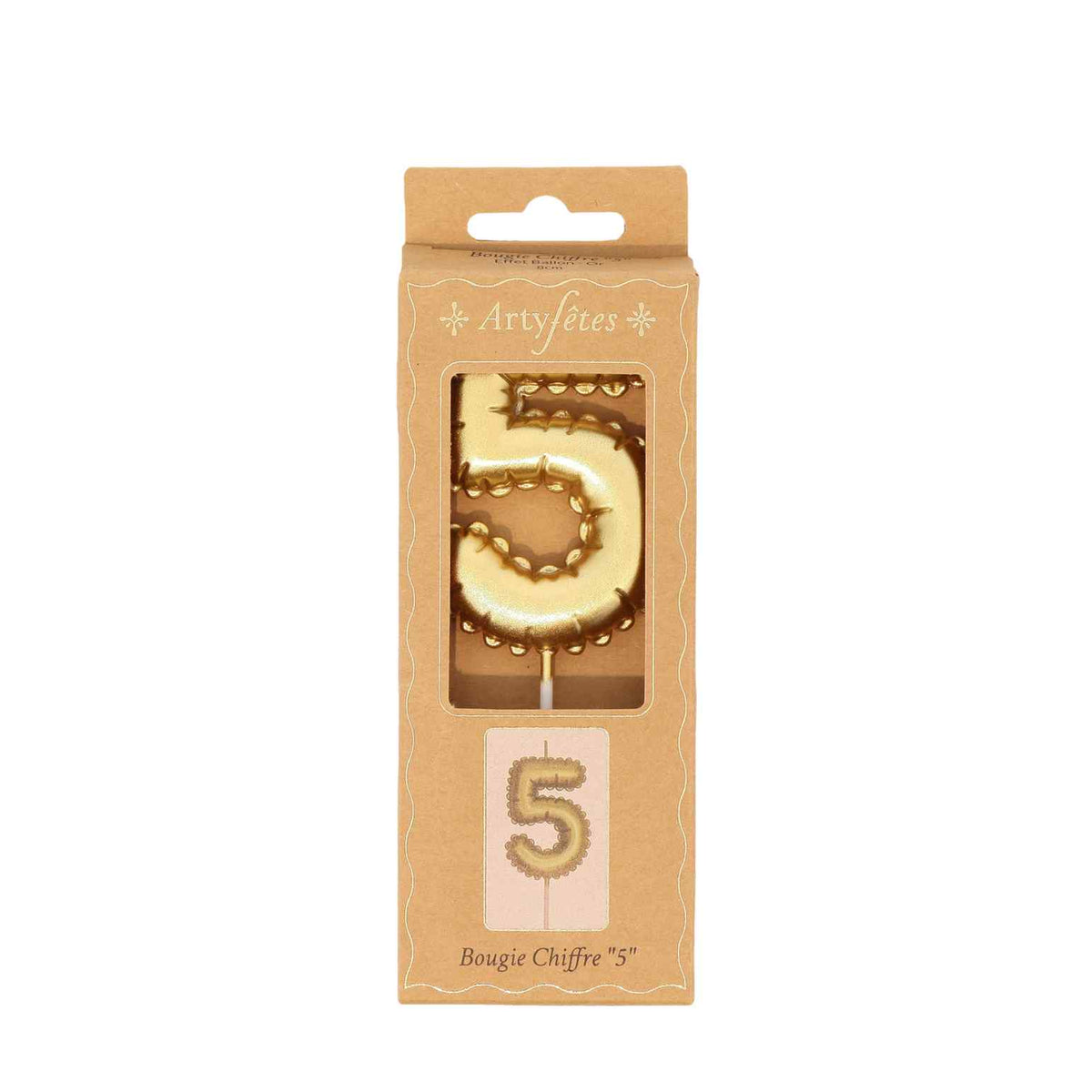 Bougie Chiffre Effet Ballon - Or (8cm)