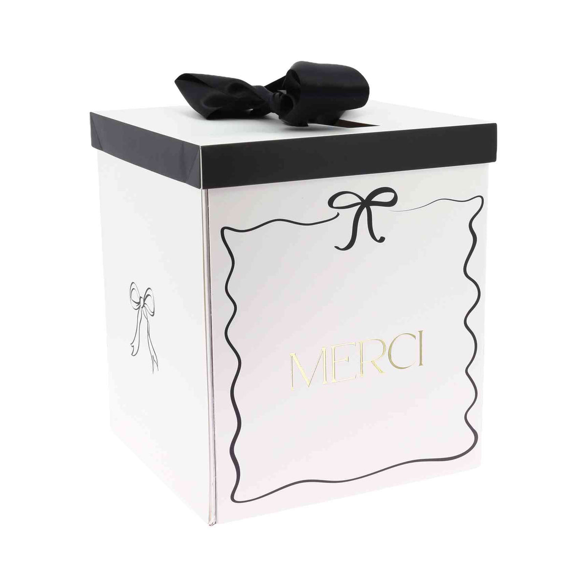 Urne Merci Black & White Blanc, Noir et Or (21x25x21cm)