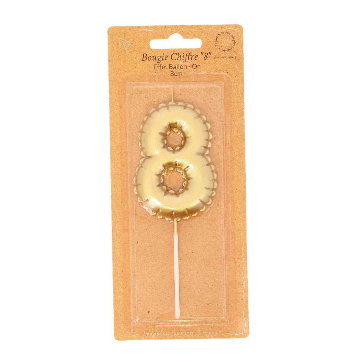 Bougie Chiffre Effet Ballon - Or (8cm)