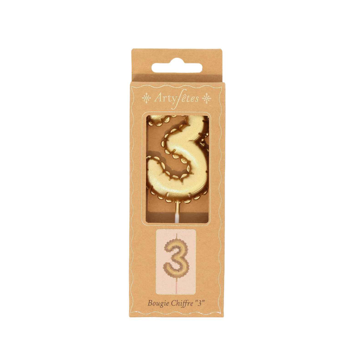 Bougie Chiffre Effet Ballon - Or (8cm)