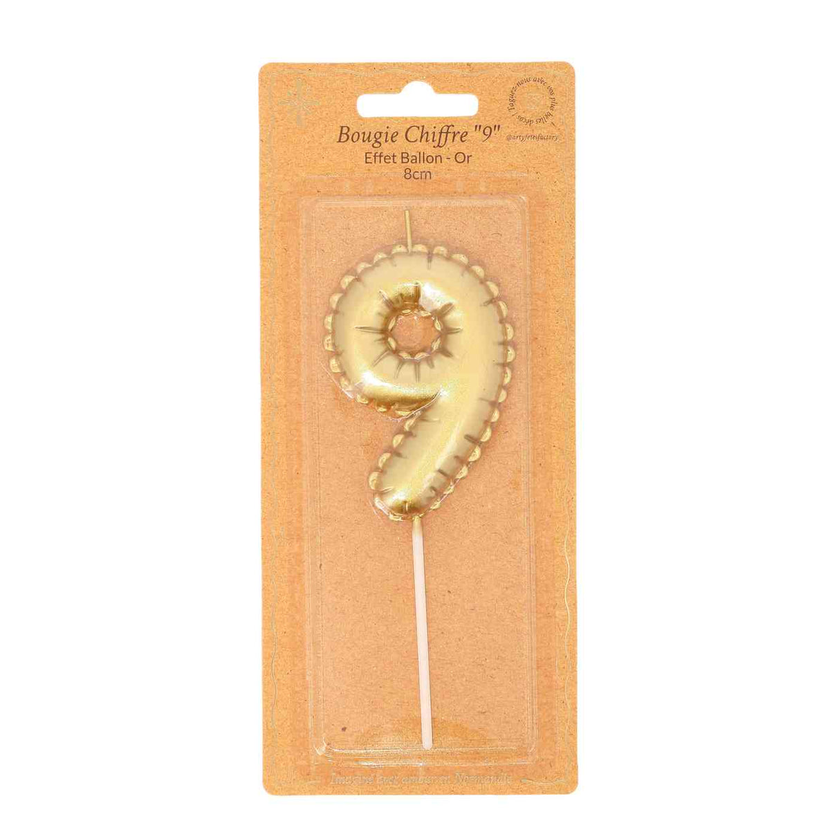Bougie Chiffre Effet Ballon - Or (8cm)