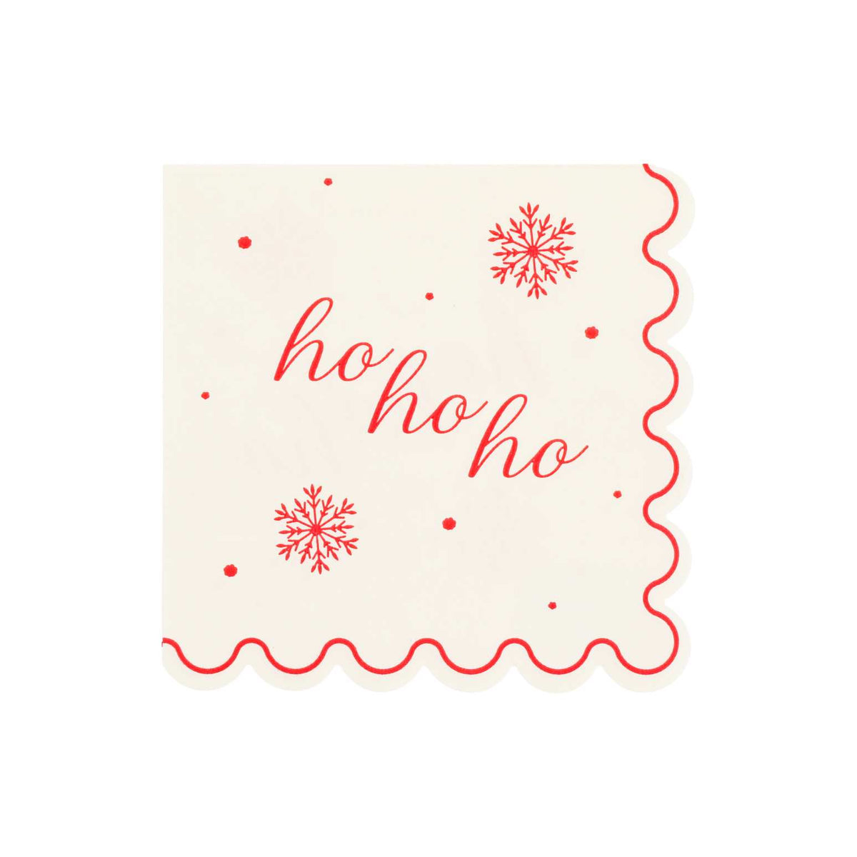 Serviettes Ho Ho Ho - Crème et Rouge (16pcs)