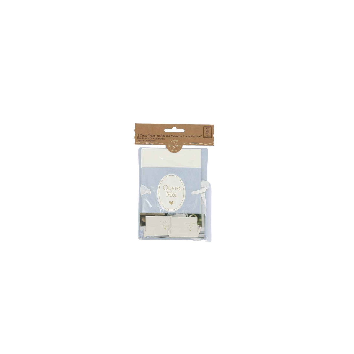 Cartes "Veux-tu être ma Marraine / mon Parrain ?" Baptême (2pcs)