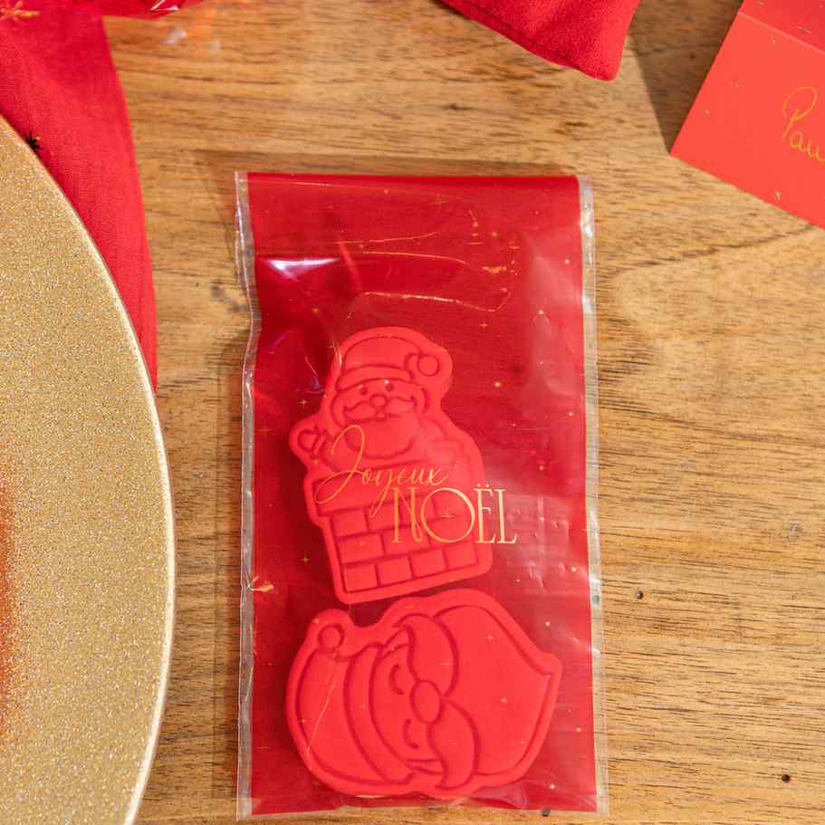 Sachets alimentaires de Noël à fermeture adhésive 8,5x16cm (10pcs)