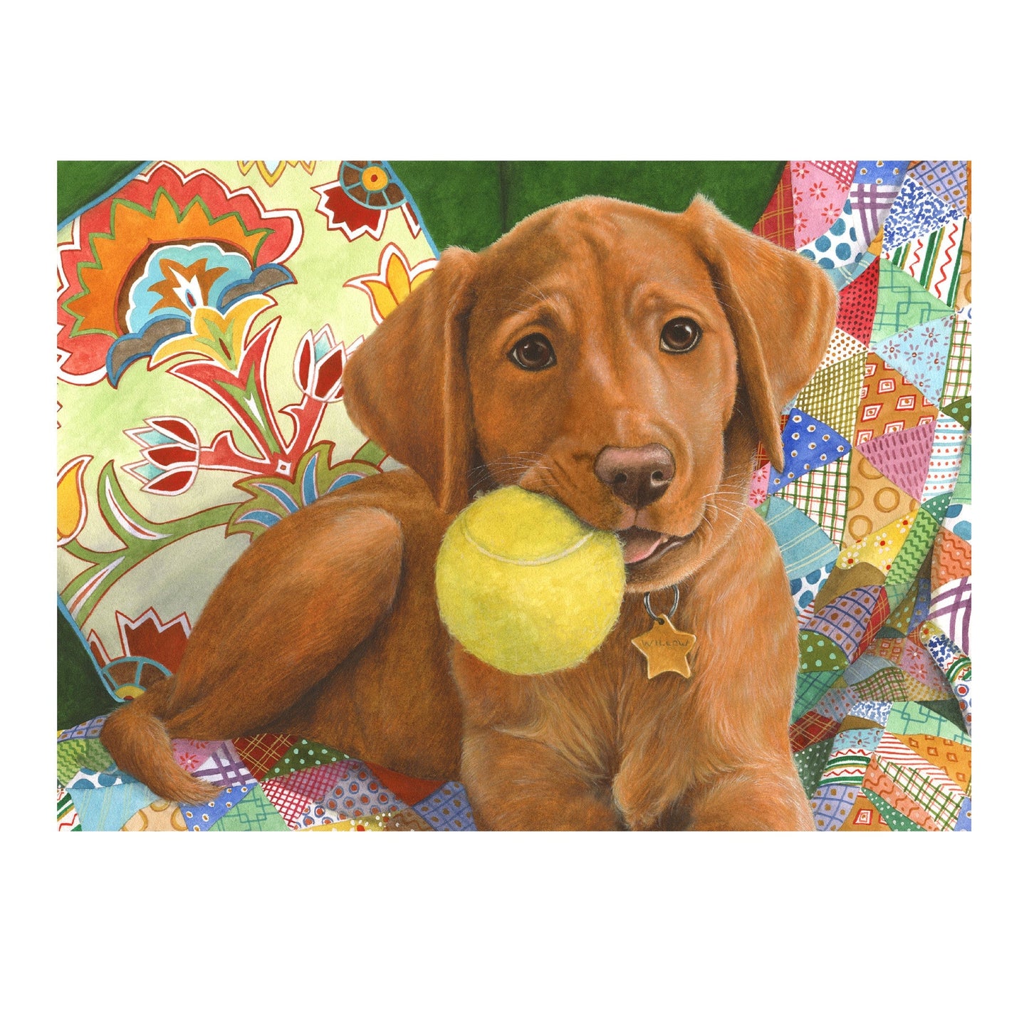 Puzzle 13 pièces - Le chien joueur