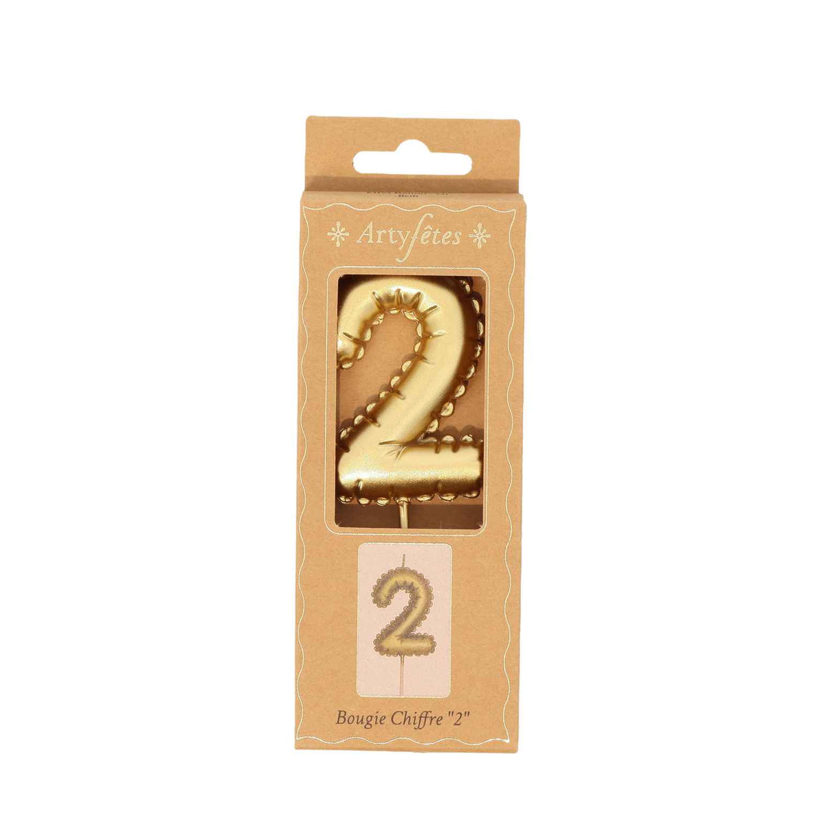 Bougie Chiffre Effet Ballon - Or (8cm)