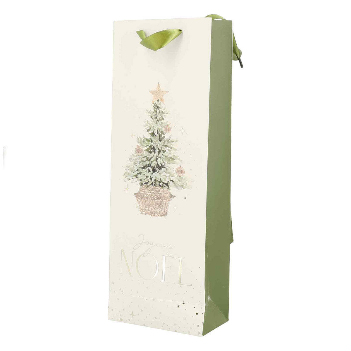 Sac pour Bouteille "Joyeux Noël" Noël au Chalet (14x39x8cm)
