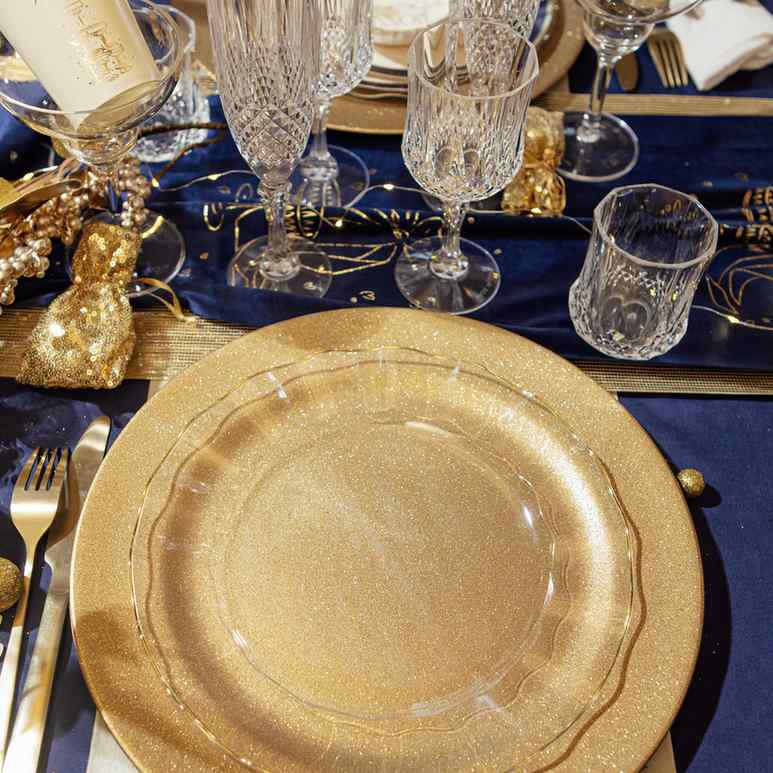 Sous-assiette réutilisable Éclat - Paillettes Or (Ø33cm)