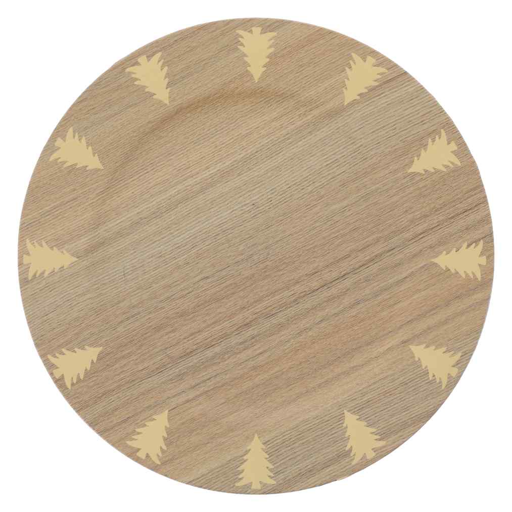 Sous-assiette réutilisable Sapin Effet bois et Or (33cm)