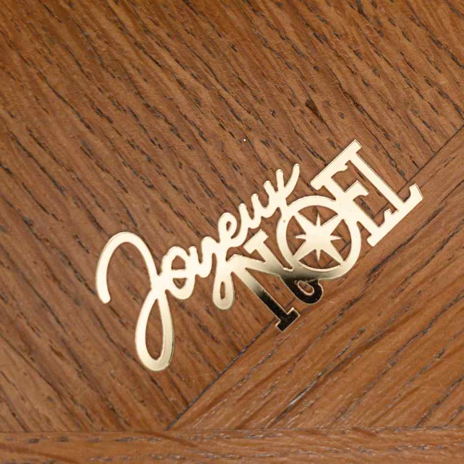 Confettis "Joyeux Noël" en plexi - Vert et Or (10pcs)