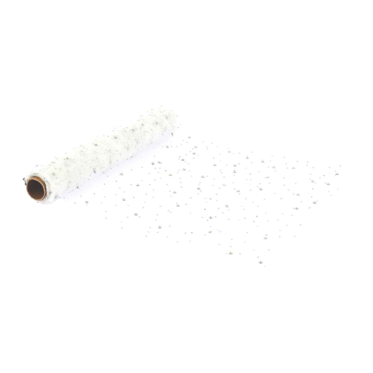 Chemin de table Strass Organza Blanc Irisé (28cm x 3m)
