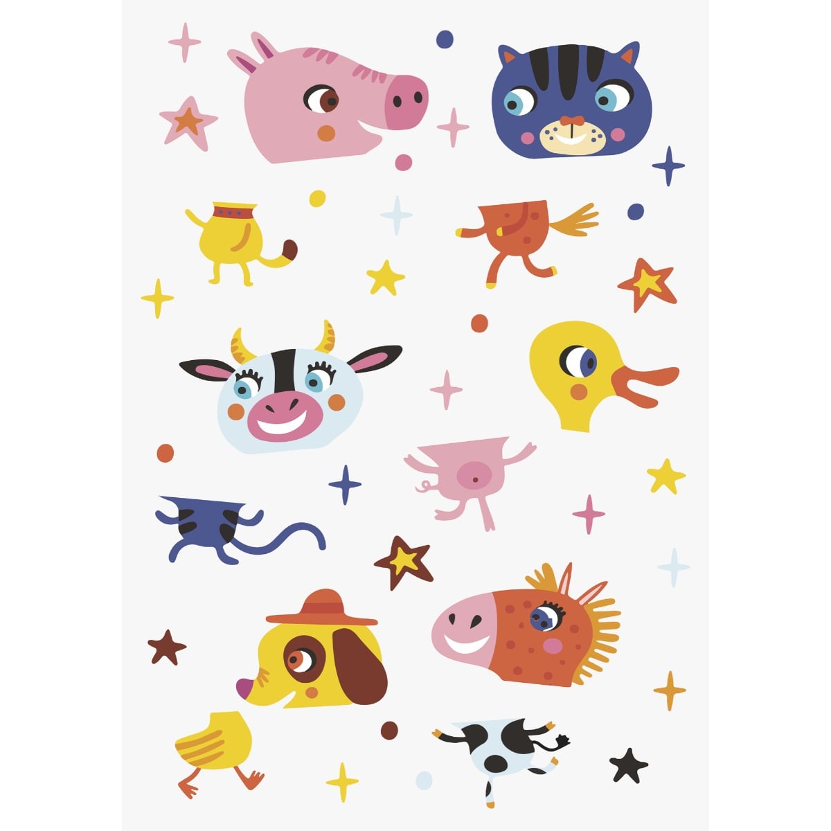Autocollants pour vitre - Puzzle animaux
