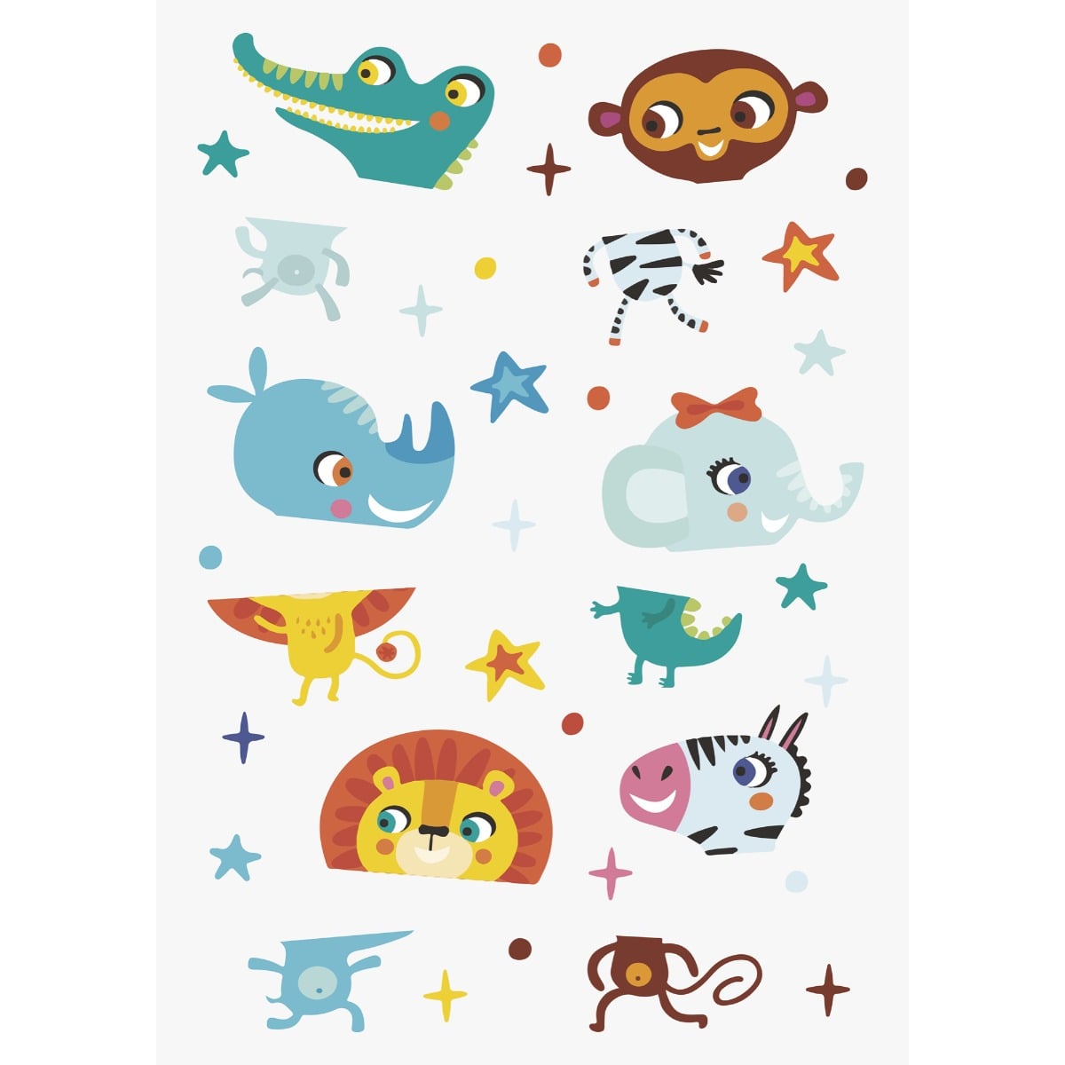 Autocollants pour vitre - Puzzle animaux
